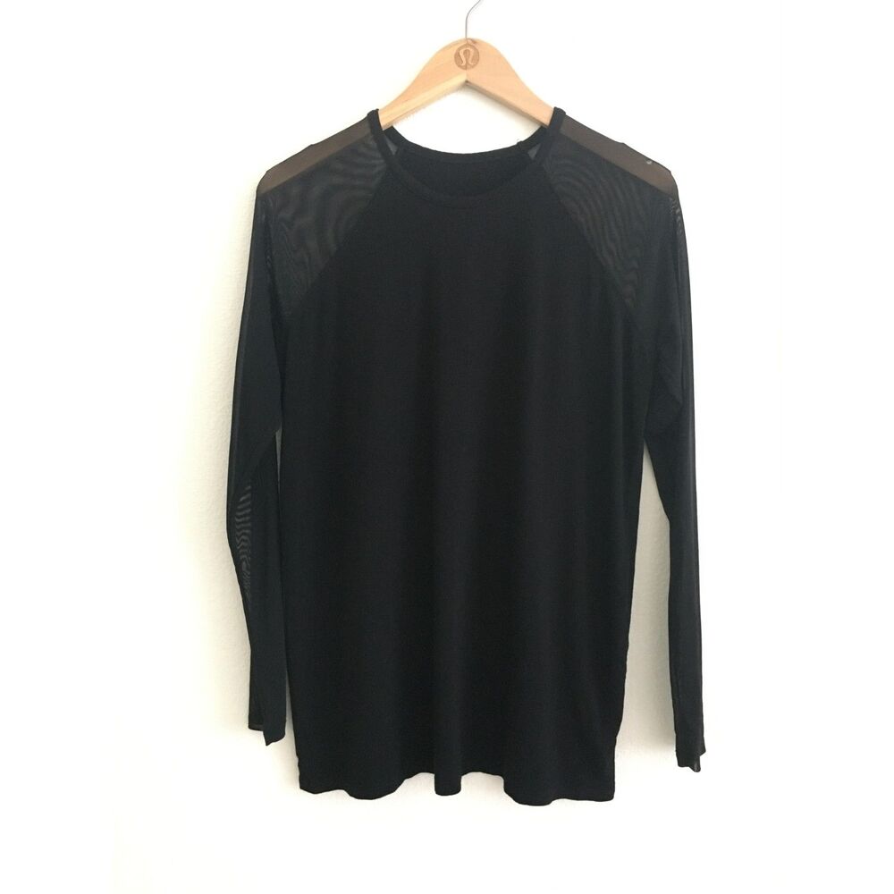 Torrid Super Soft Black Mesh Long Sleeve Raglan Top Size 00 M/L Sheer
